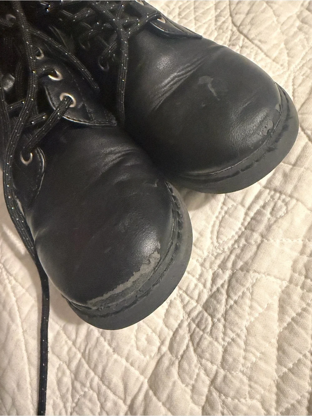Kohl's Kids Black Lace-Up Side-Zip Combat Boots